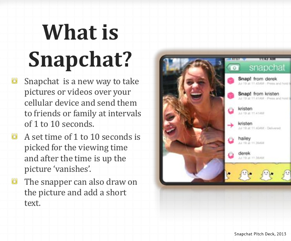 Snapchat Pitch Deck, 2013